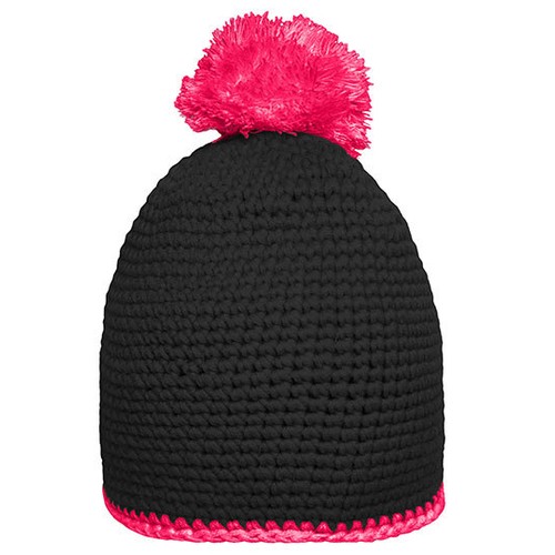 Pompon Hat With Contrast Stripe – Bild 2