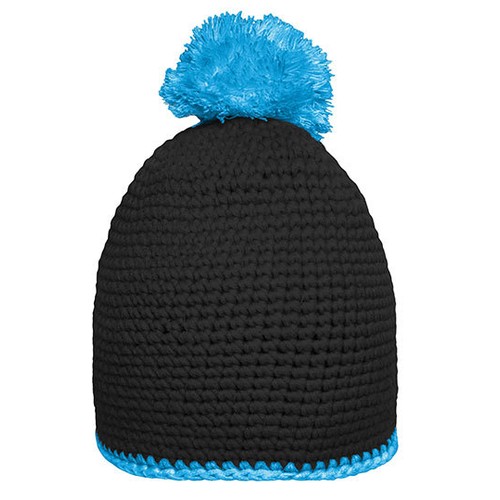 Pompon Hat With Contrast Stripe – Bild 5