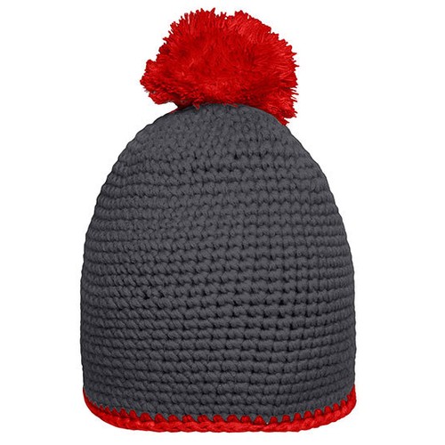 Pompon Hat With Contrast Stripe – Bild 7