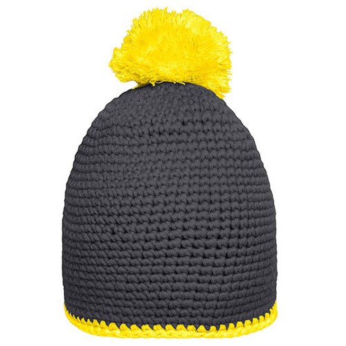 Pompon Hat With Contrast Stripe – Bild 8