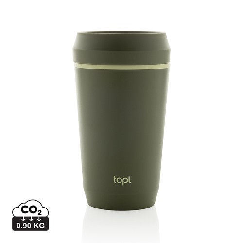 Topl-Becher aus rec. Kunststoff mit 360-Grad-Deckel 354ml
